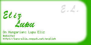 eliz lupu business card